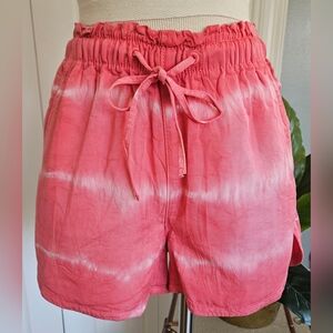 AMERICAN EAGLE Coral Tie-dye Pull-on High-waist “Vacay” Shorts!